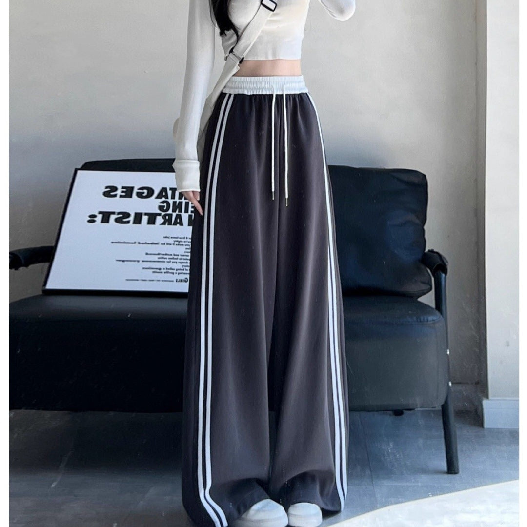 Retro Women's Sweatpants Springautumn Loose-fit Wide-leg