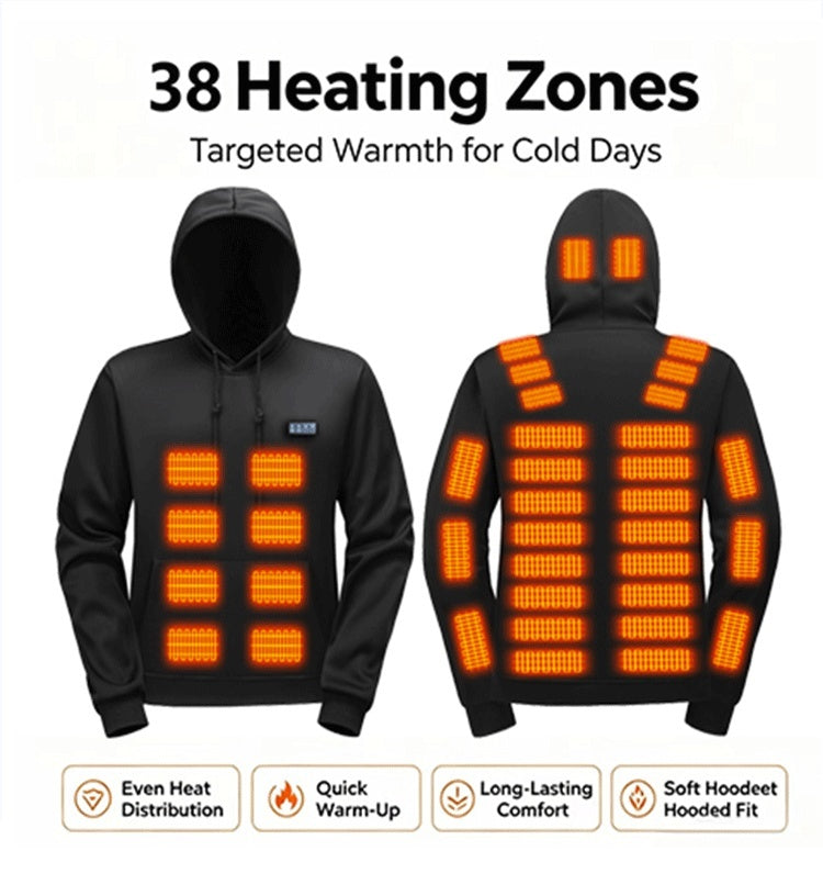 Smart Heated Hoodie With Three Temperature Settings And Four-zone Constant-temperature Heating