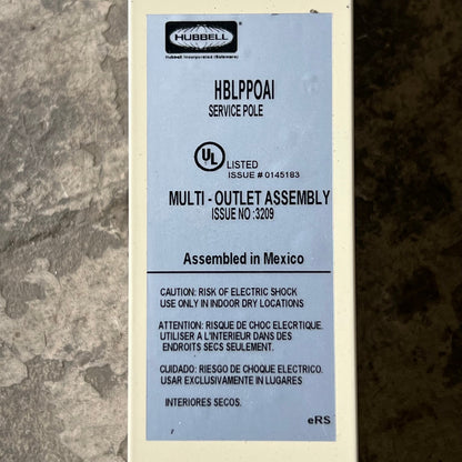 HUBELL Aluminum Service Pole 10 ft. 2" L x 2.13" W, Ivory HBLPPOAI
