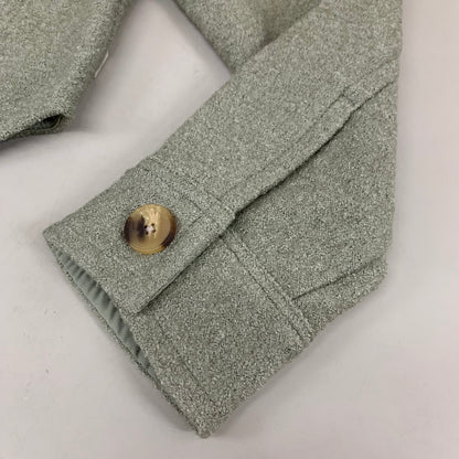 LEVI'S Front Button Cropped Jacket W/ Laydown Collar Women's Medium Tea Green 595450040