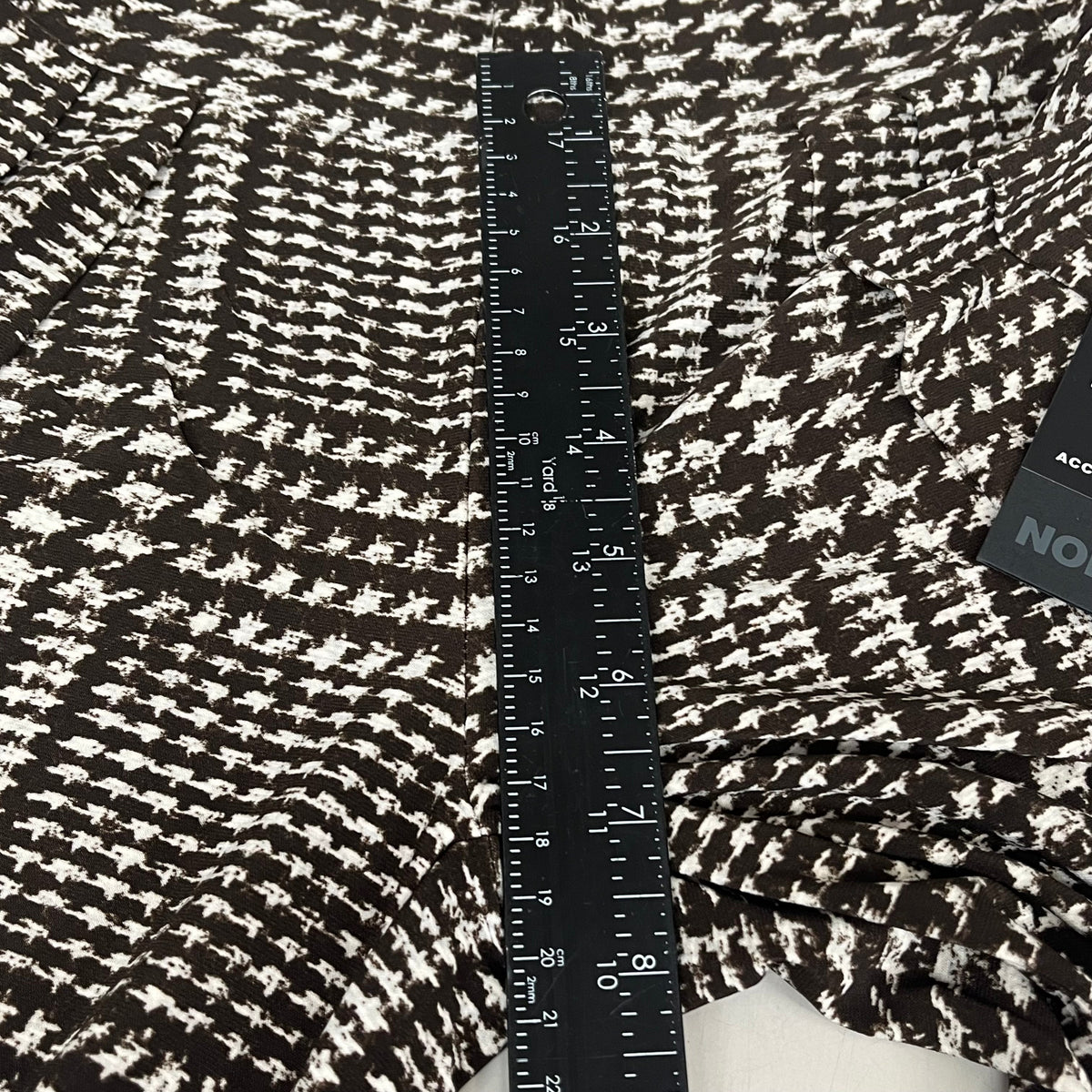 NORMA KAMALI High Waist Pleat Pant Women's Sz XL/38 Chocolate Glenn Plaid Tweed