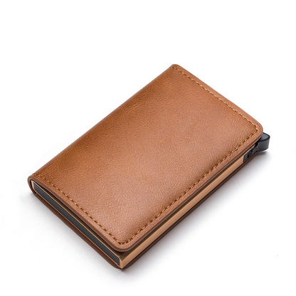 Hand push automatic card wallet card box