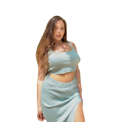 Women's Fat Woman Plus Size Solid Color Big Pit Strip