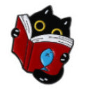 Geometric Cartoon Book Brooch