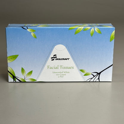 SKILCRAFT Unscented White 100 Count 2 Ply Facial Tissues (3 PACK)
