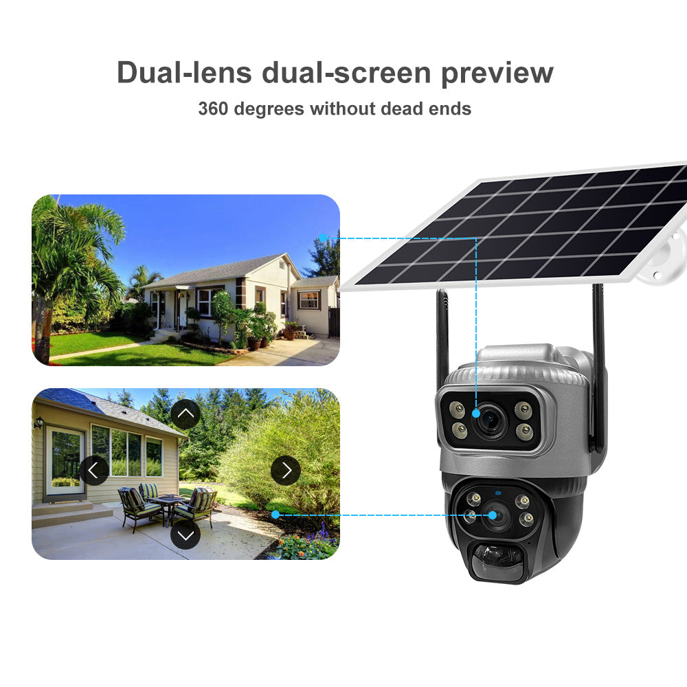 Dual-lens Solar-powered 4G Low-power Surveillance Camera