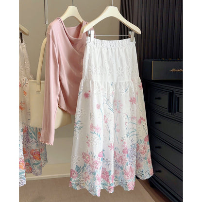 Casual Versatile A-line Midi Skirt With A Flared Hem