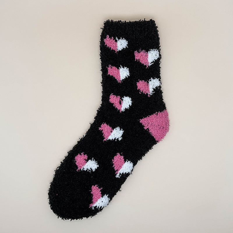 Autumn And Winter Fleece-lined Thickened Socks For Home And Sleep