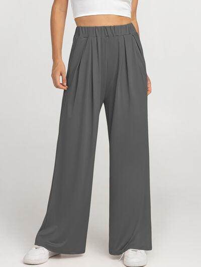 Elastic Waist Wide Leg Pants for Women in Various Sizes