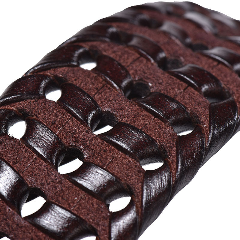 Handwoven Vintage Leather Belt For Men