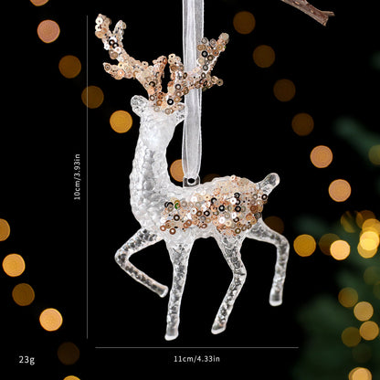Christmas Decorations Sequined Acrylic Pendant