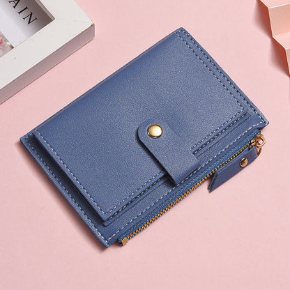 Multi Slot Student Short Zipper Coin Purse
