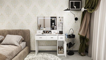 Smart mirror dressing table with drawers and storage cabinets, dressing table with bedroom dressing table, changing room