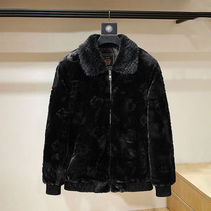 Mens Western-style Jacket Fur Coat Sweater