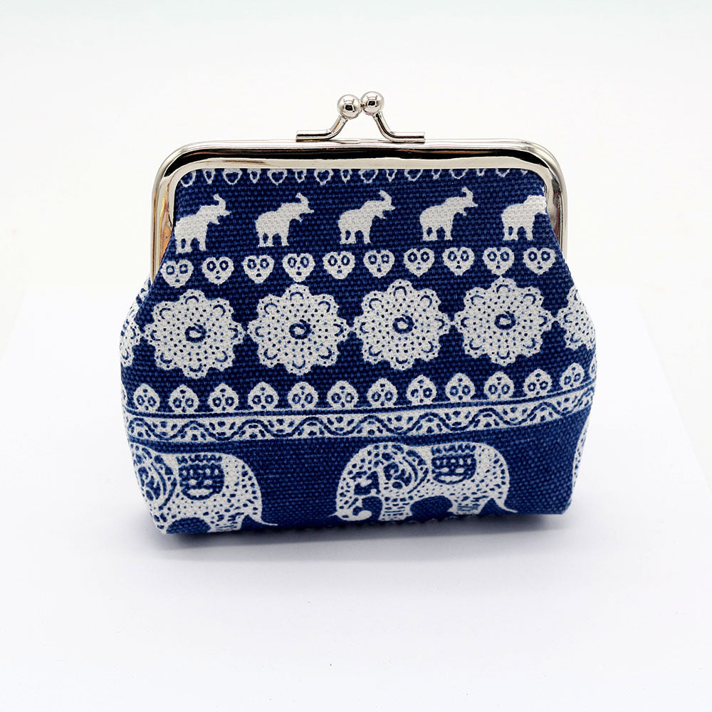 New national wind zero wallet canvas stamp coin package for lady elephant small wallet wholesale