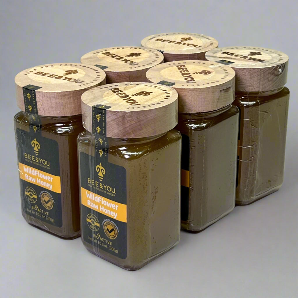 BEE & YOU (6 PACK) Wildflower Raw Honey 10.6 oz Brown BB 07/27