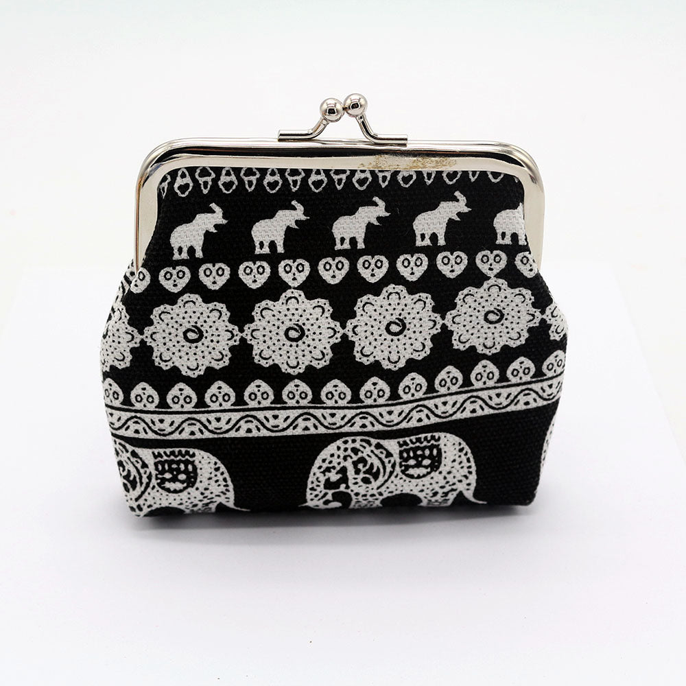 New national wind zero wallet canvas stamp coin package for lady elephant small wallet wholesale