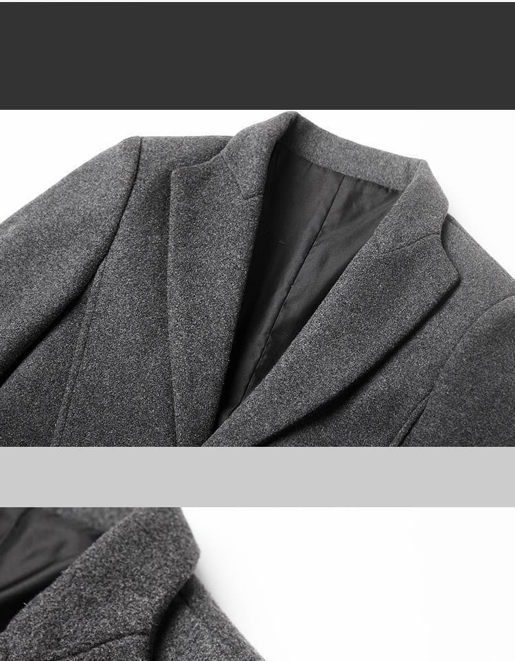 Autumn And Winter Woolen Trench Coat Men