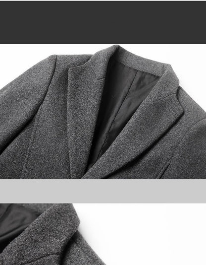 Autumn And Winter Woolen Trench Coat Men