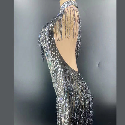 Luxury Tassel Beaded Dress