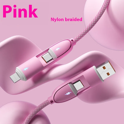 Four-in-one Silicone Fast Charge Data Cable