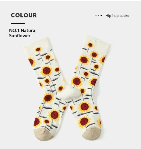 French Creative Socks Illustration Art Socks For Men And Women Couples