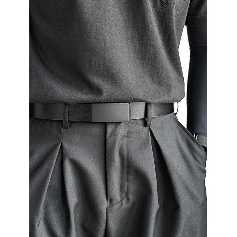 Simple Toothless Smooth-buckle Belt For Mencasual And Versatile