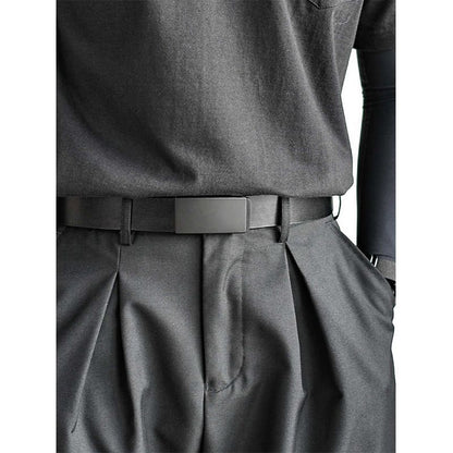 Simple Toothless Smooth-buckle Belt For Mencasual And Versatile