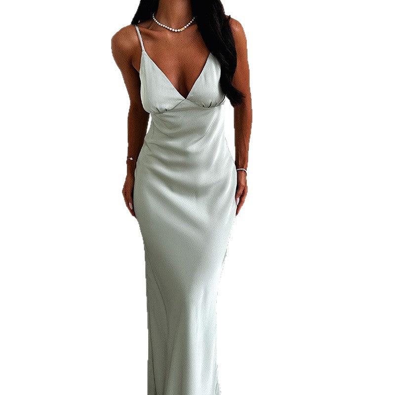 Elegant Strap V-neck Bodycon Dress