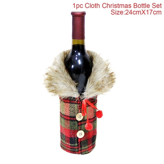 Christmas Wine Bottle Socks Decor