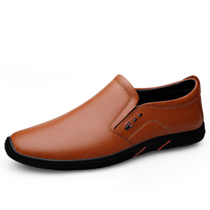 Business-casual Leather Mens Slip-on Loafers Flat Shoes