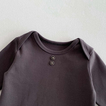Newborn Clothes Baby Spring And Autumn Solid Color Long Sleeve Butt Wrap Clothes