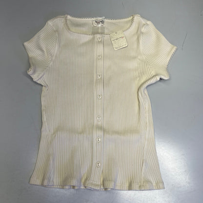FREE PEOPLE Ribbed Cap Sleeve Most Wanted Cardi Women's Sz S Ivory 92736032