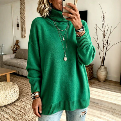 Women's Solid-color Loose-fitting Turtleneck Sweater