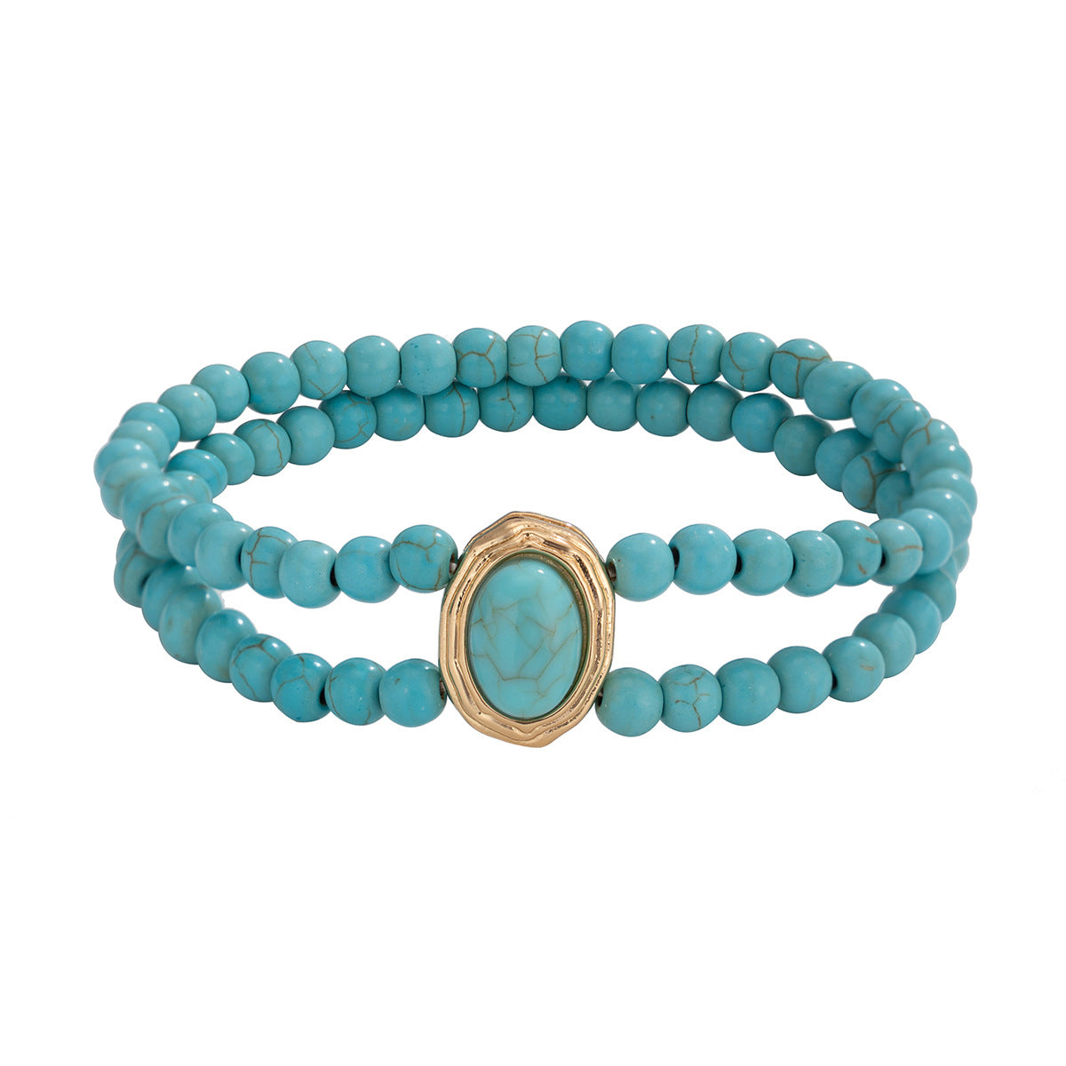 White anklets double-layer ankle bracelet with high-end and personalized bead, turquoise imitation pearl ankle chain