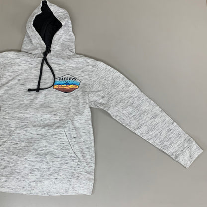 LONEROCK Helen Georgia Tie Hoodie Sz Small White/Grey