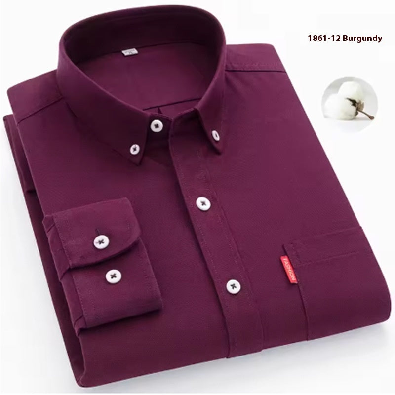 Pure Cotton Washed Oxford Woven Shirts Men