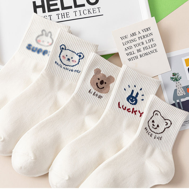 Womens Cartoon Mid-calf Socks
