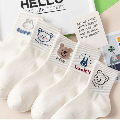 Womens Cartoon Mid-calf Socks