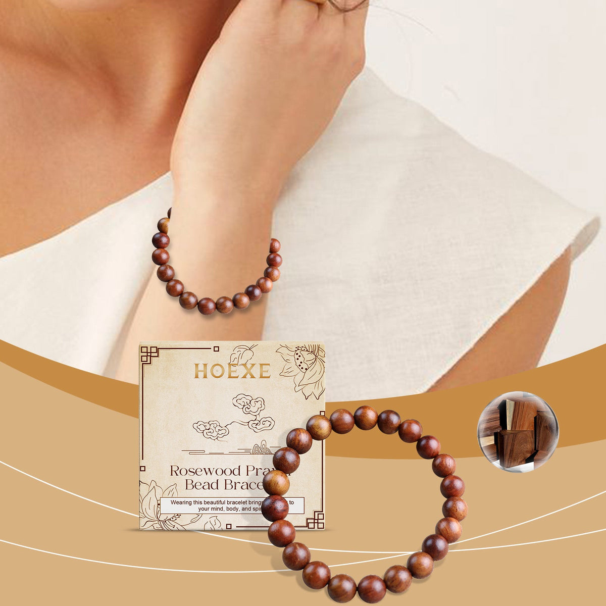 Rosewood Bracelet Unisex Everyday Decor With Rosewood Bracelet Beaded