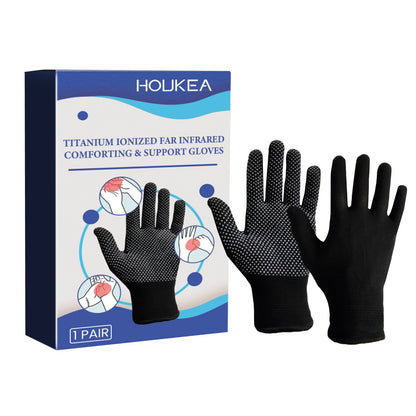 HouKea Titanium Ionized Far Infrared Comforting & Support Gloves, Relief Wrist Thumb Joint Stiffness Soreness Swelling Wrist Gloves