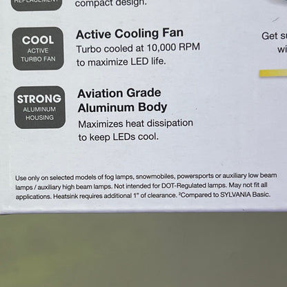 SYLVANIA (2 PACK)LED Fog & Powersports Bulb 12.8V DC 6000K Cool White 9005SL.BX2