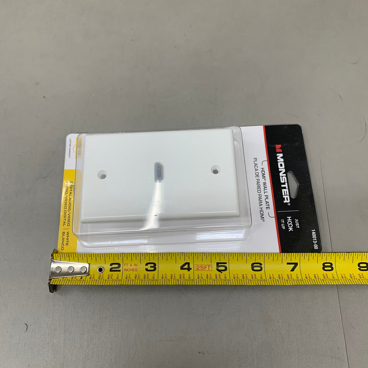 MONSTER Wall Flate Plate For HDMI 1.3"4.3"x7.8" White 140013-00