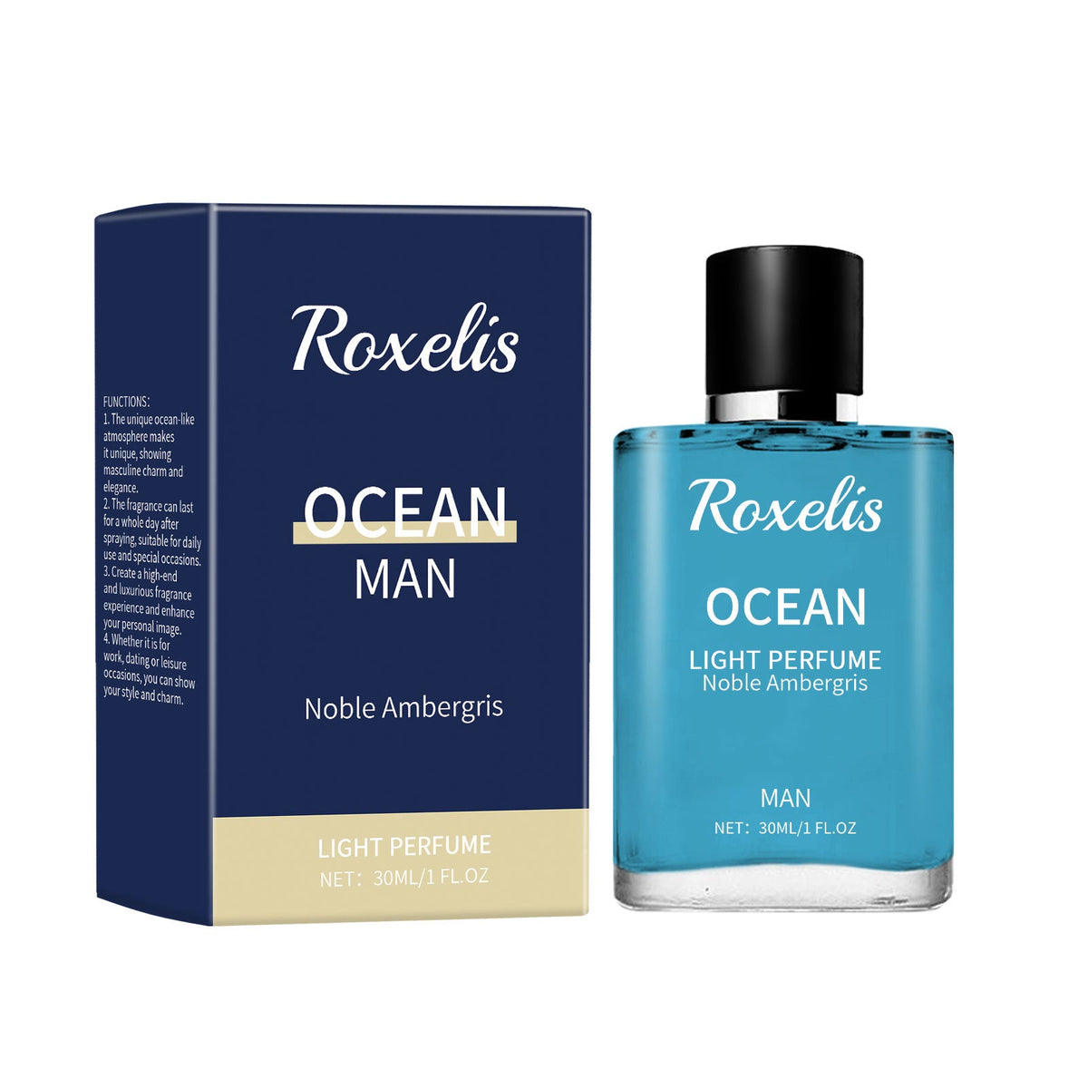 Ambergris Blue Ocean Perfume Men's Charm Atmosphere Permanent Light Fragrance Ocean Blue Notes