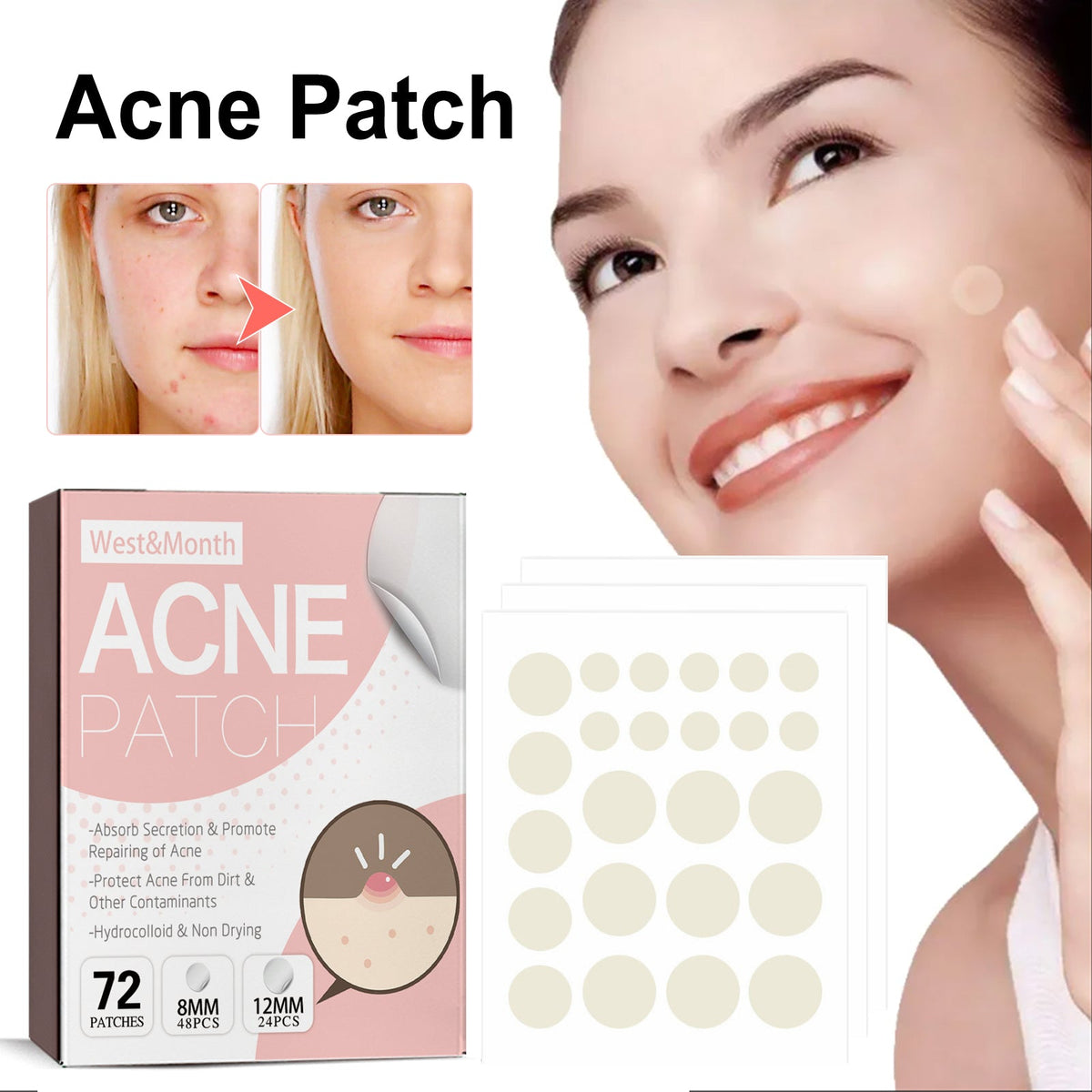Acne Patch, Repair Acne Pimples Acne Invisible Concealer Breathable Acne Patch