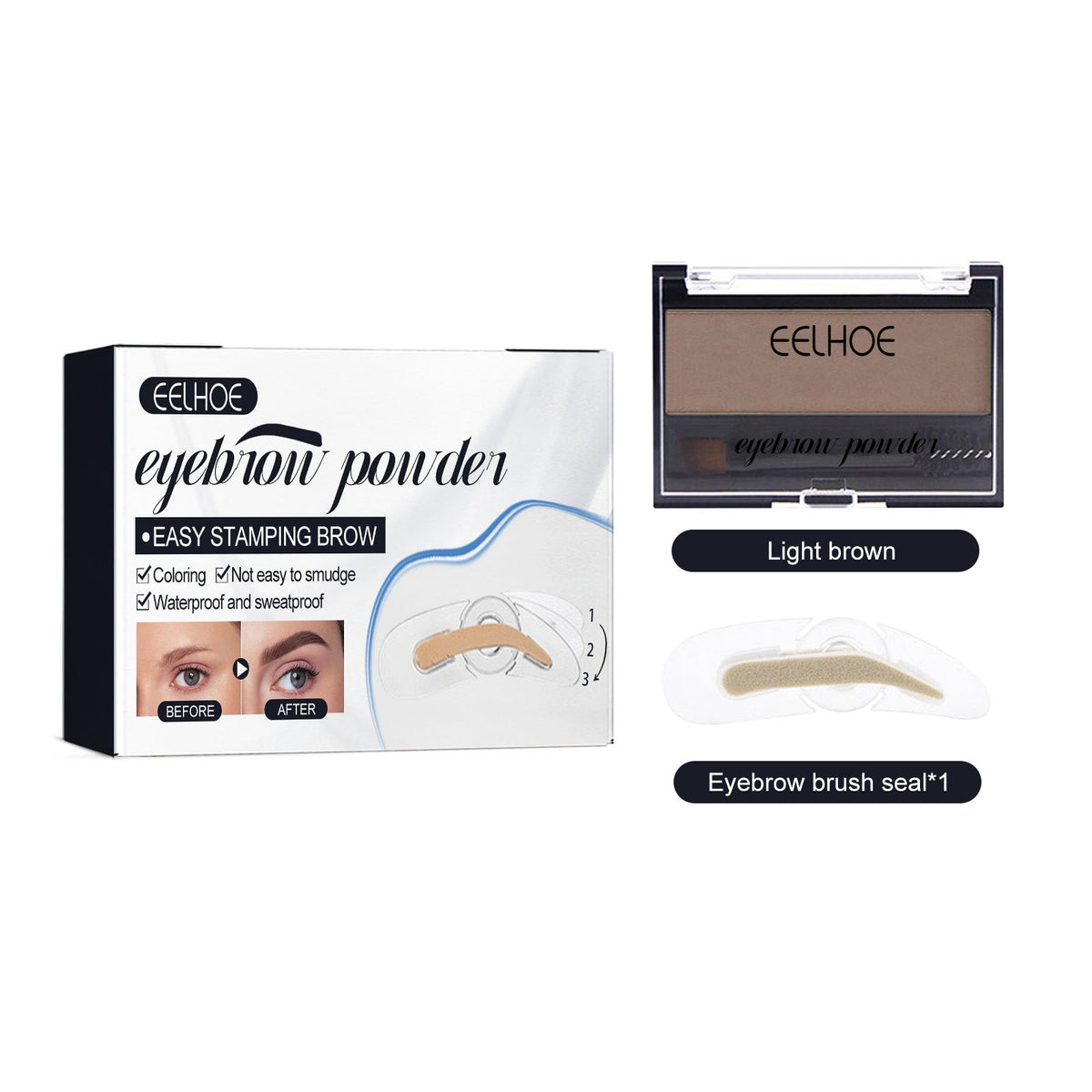 Eyebrow Powder Set Makeup Natural Lasting Waterproof Not Easy To Decolorize Dizzy Lazy Seal Eyebrow Powder Set