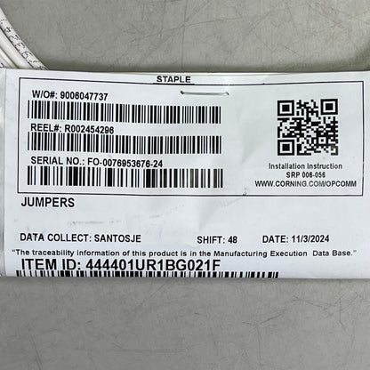 CORNING 1F Compact Drop Fiber Optic Jumper 2.9mm SCAPC/SCAPC 444401UR1BG021F