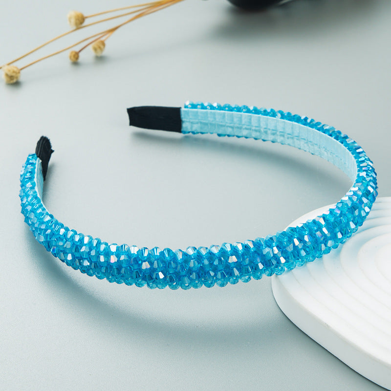 Fish Line Braided String Crystal Hair Band Korean Temperament Senior Sense Wash Face Headband