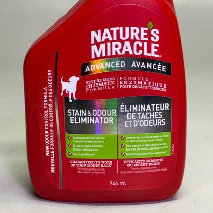 NATURE'S MIRACLE (2 PACK) Advanced Stain & Odour Eliminator 946 ml, Red