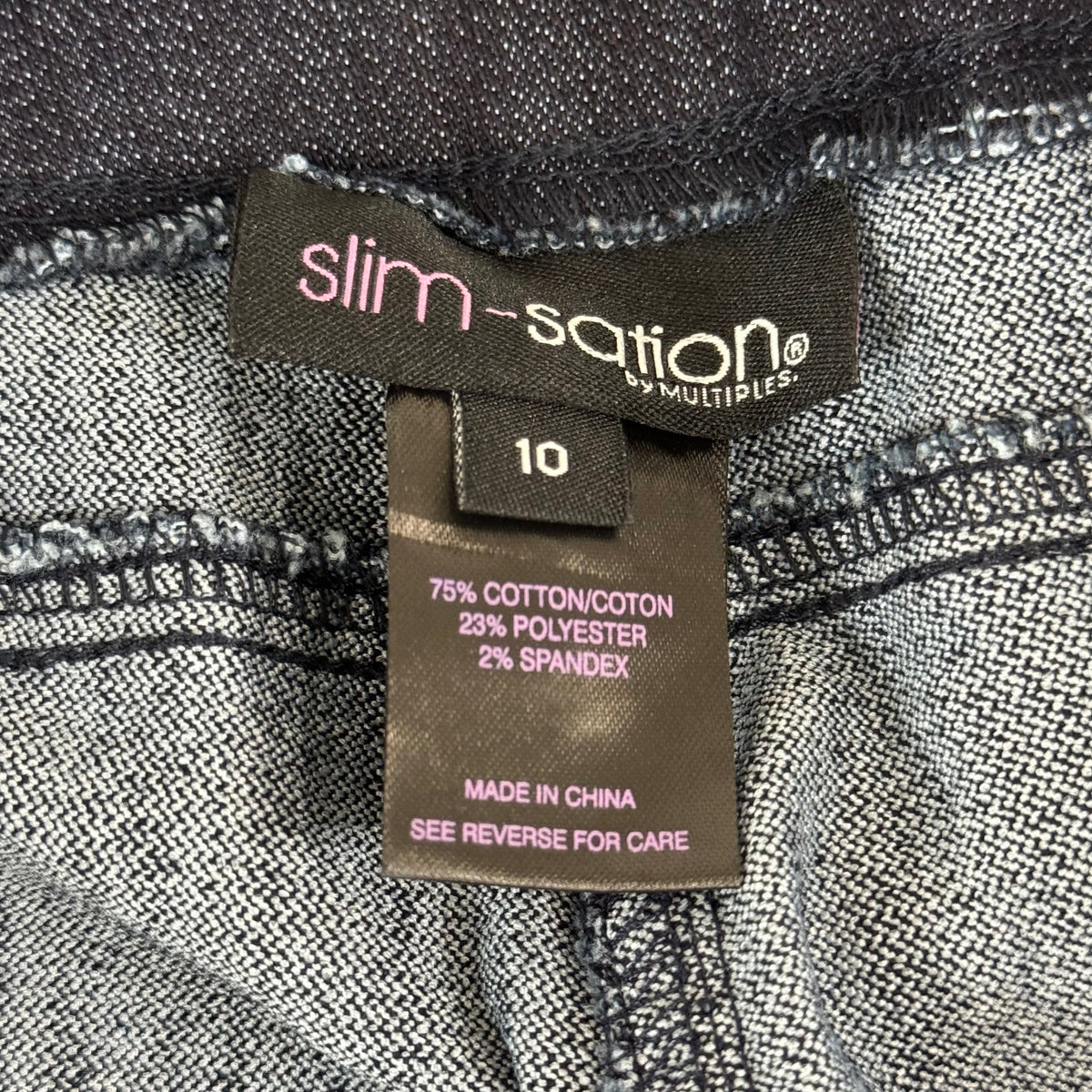 MULTIPLES Ankle Pant Petite Women's Sz 10 Denim M2604P